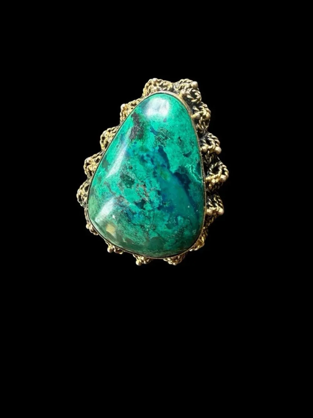 Vintage 925 Israel Sterling Silver Eilat Stone Brooch Pendant Signed